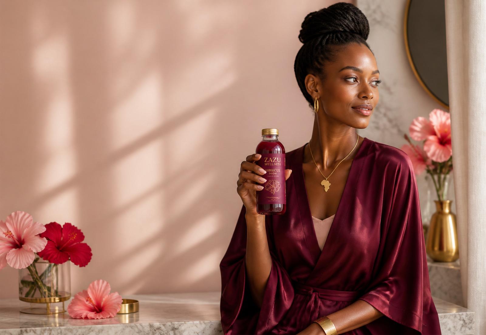 Woman holding a Blossom Bloom wellness juice